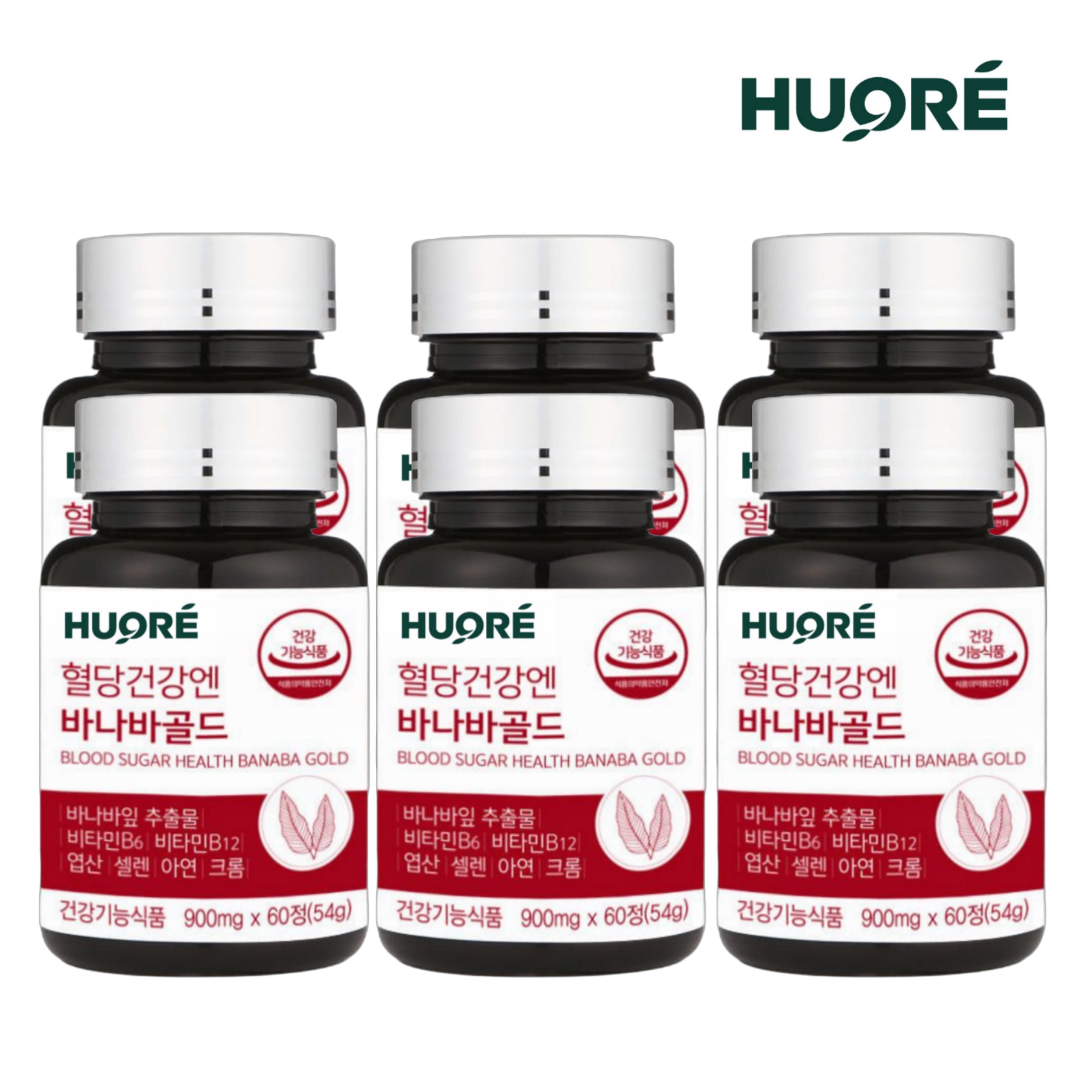 바나바 바나바잎 추출물 혈당건강엔바나바골드 60정, 6병 - 상품 이미지