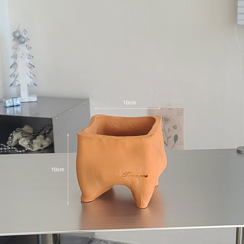 [2개 구매시+1개]  테라원 빈티지 수제 토분 어글리팟 10호 10x10cm 사각 - 상세 이미지 3
