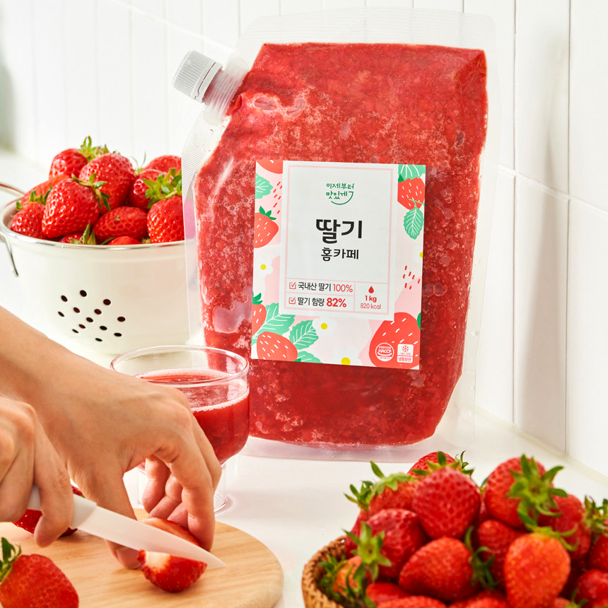 국내산 딸기 홈 카페 1kg 1개 딸기청 딸기라떼 수제청 - 상세 이미지 3