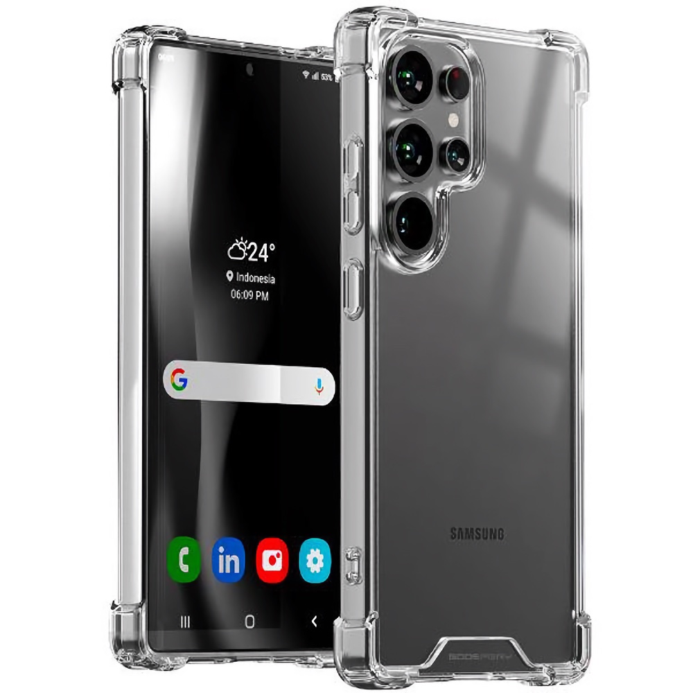 갤럭시 케이스 방탄 크리스탈 슬림 핸드폰 케이스 투명, 갤럭시S25 플러스 - 상품 이미지