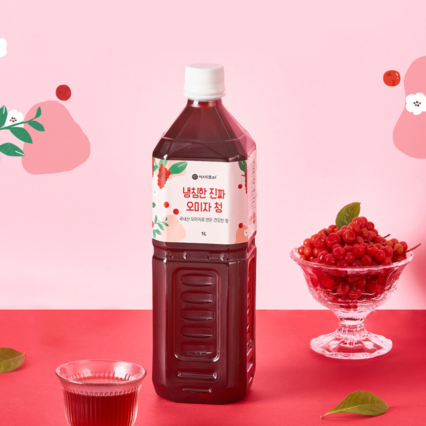 국내산 오미자 청 1L 1개 원액 진액 전통 냉침 공법 추출