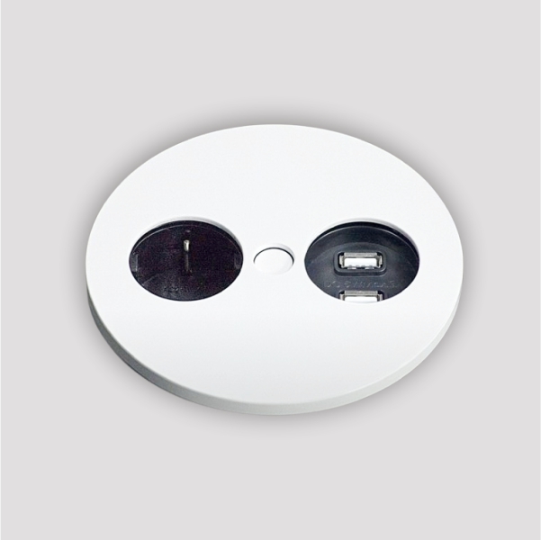 BIS 빌트인콘센트 BID-201SP 메탈 1구 USB 가구 식탁 책상 상판 매립 콘센트 - 상세 이미지 3