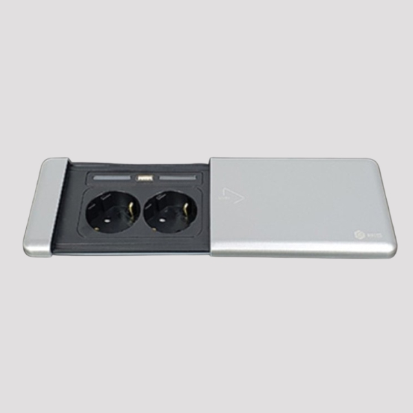 BIS 빌트인콘센트 테이블 가구 매립 2구 콘센트 커버 USB 충전 BIS-202 화이트 - 상세 이미지 3