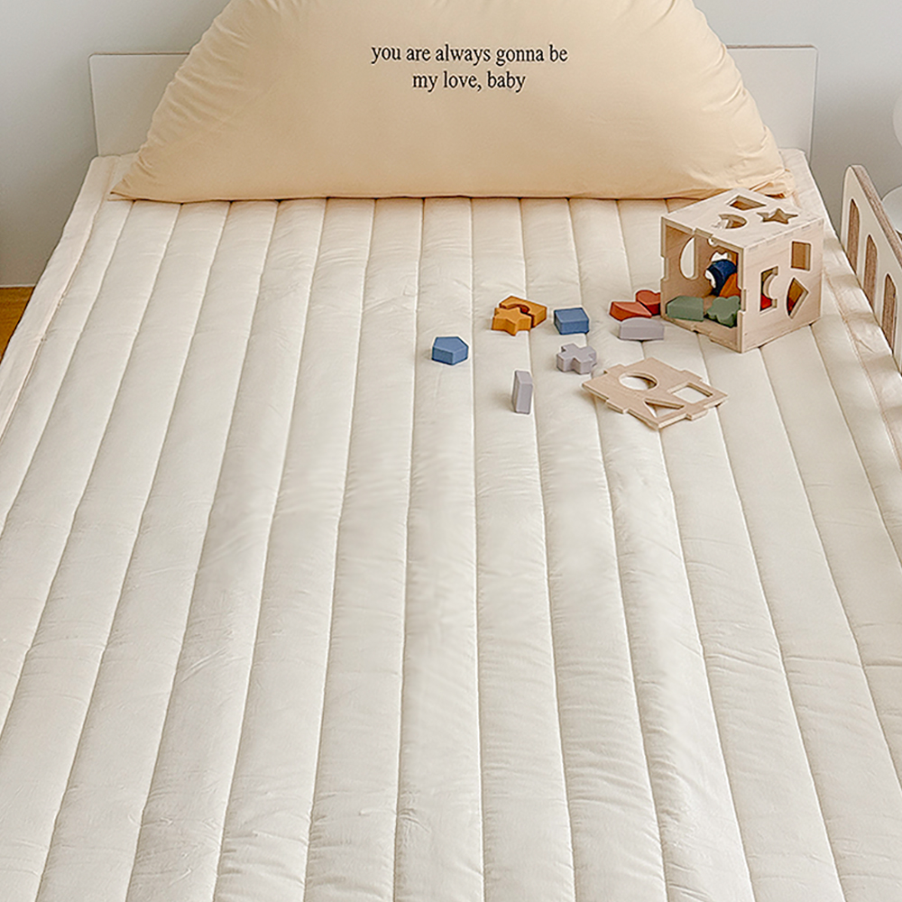 올포홈 밀크 모달 아기 침대 패드 고정 밴드 사계절 슈퍼싱글 크림