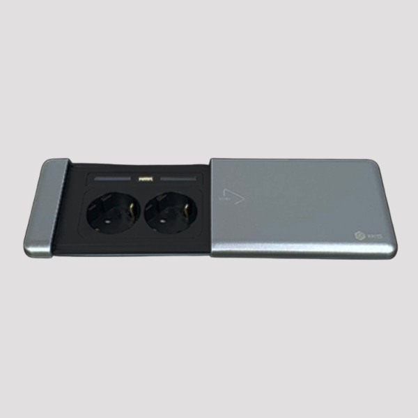 BIS 빌트인콘센트 테이블 가구 매립 2구 콘센트 커버 USB 충전 BIS-202 화이트 - 상세 이미지 4