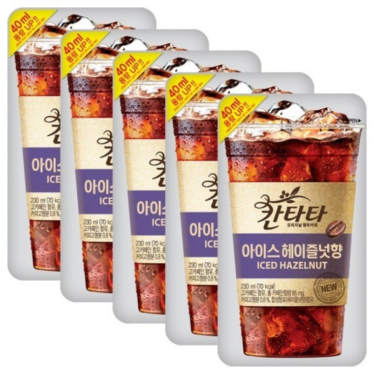 롯데칸타타 아이스 파우치 커피 헤이즐넛향 아이스커피 아이스칸타타 230MLX50팩 : 초록초록멜론