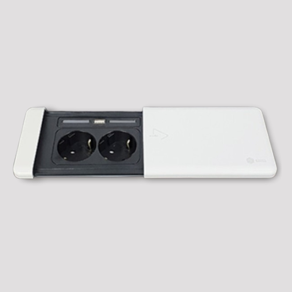 BIS 빌트인콘센트 테이블 가구 매립 2구 콘센트 커버 USB 충전 BIS-202 화이트 - 상세 이미지 2