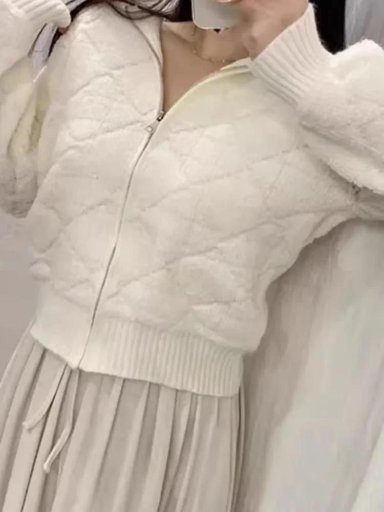 여친룩 데이트룩  여성용 스웨터 가디건 가을 겨울 소프트 캐주얼 단색 작은 향수 스타일 - 상세 이미지 2