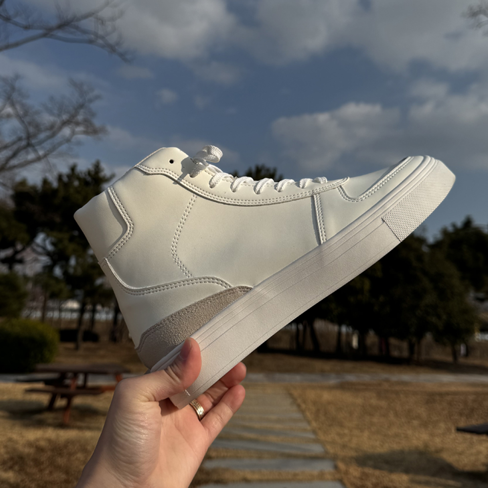 5cm 남성 키높이 스니커즈 화이트 운동화 하이탑 호프