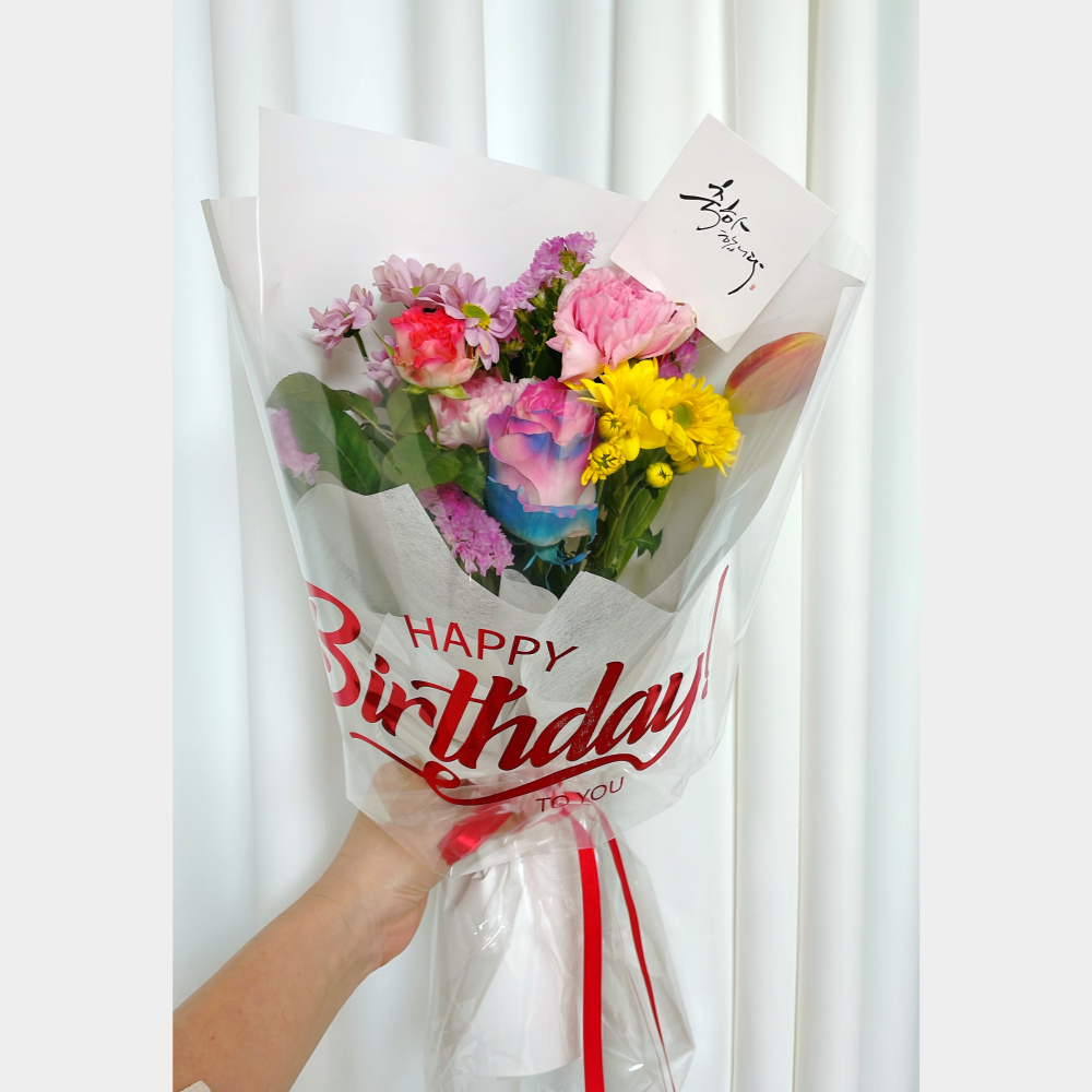 생일 생신 축하 한다발 꽃다발 꽃배달 생화 꽃집 정기구독 꽃배달싼곳 선물 꽃 - 상품 이미지
