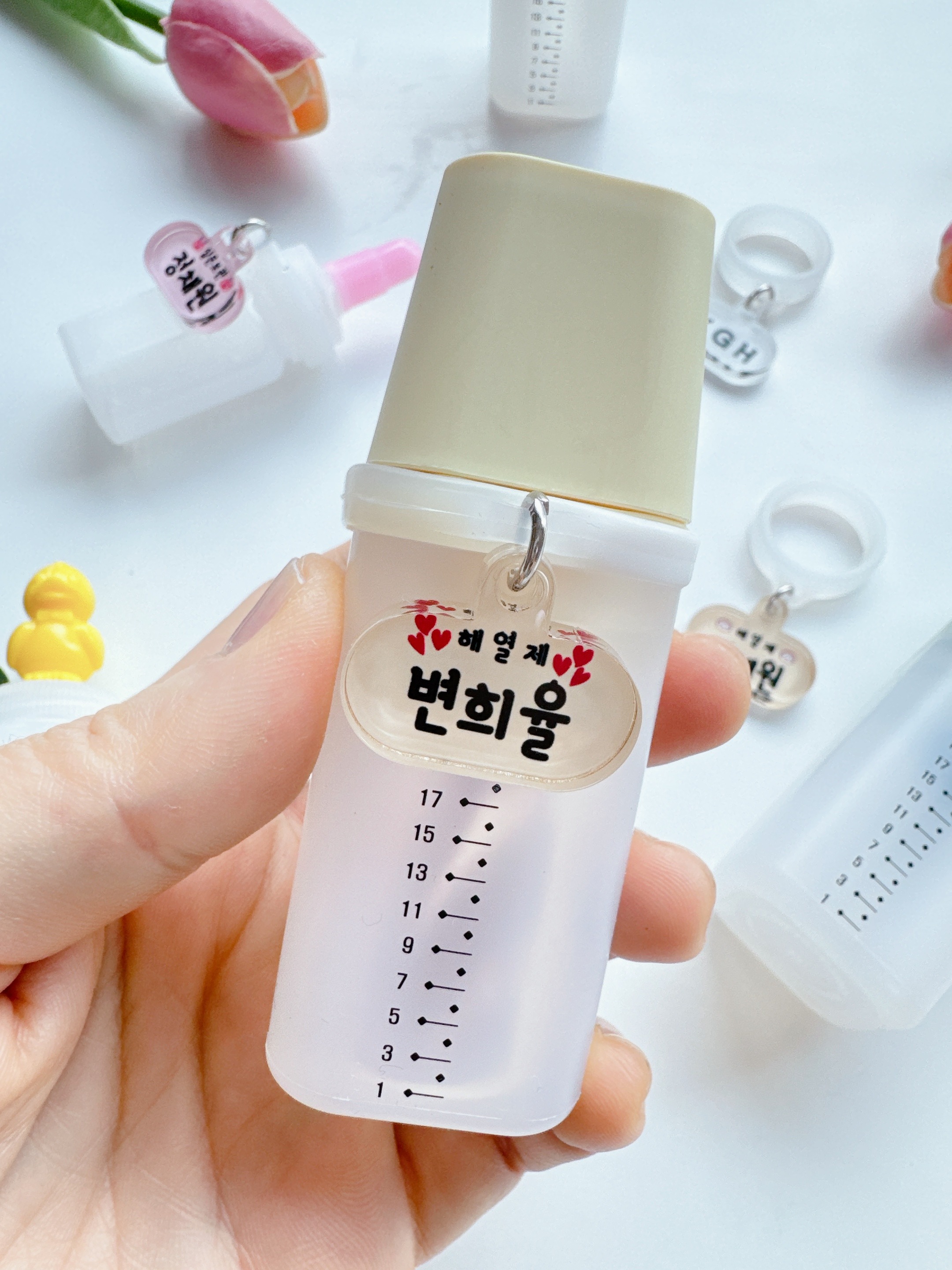 실리콘 약병이름표 방수네임택 주문제작 어린이집준비물 신학기 물병이름표 냉장보관 스티커 고리 이미지 3