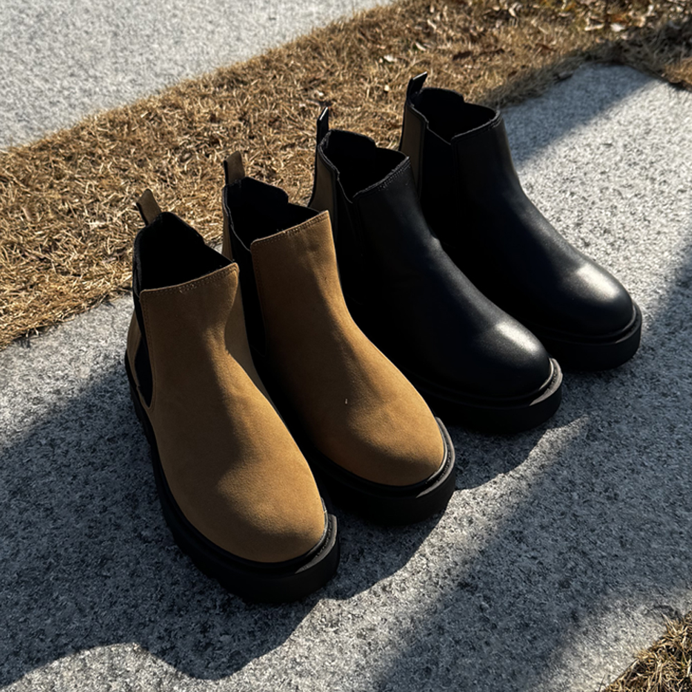 [1+1] 7cm 남성 첼시부츠 키높이 캐주얼 부츠 볼드 워킹 - 상품 이미지