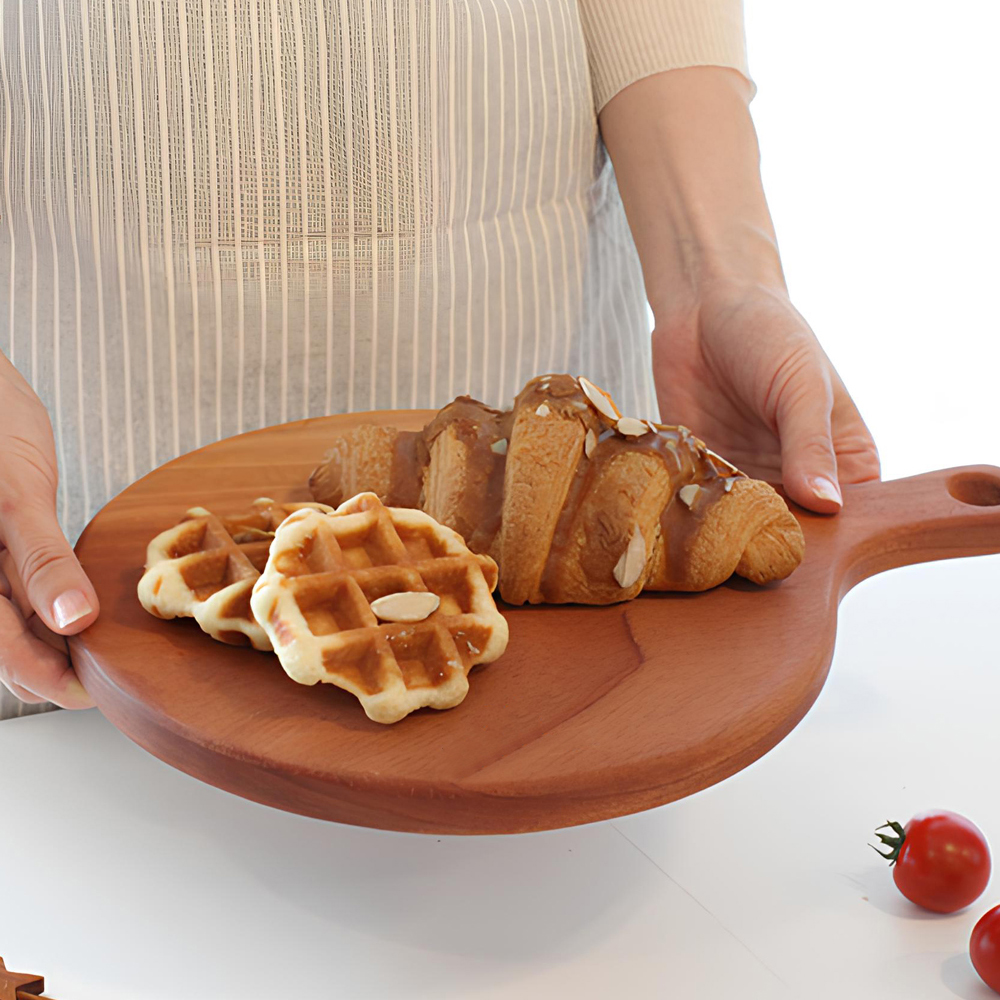 쁠라우발리 마호가니 우드 원형 캠핑 플레이팅 도마 빵도마 - 상세 이미지 2