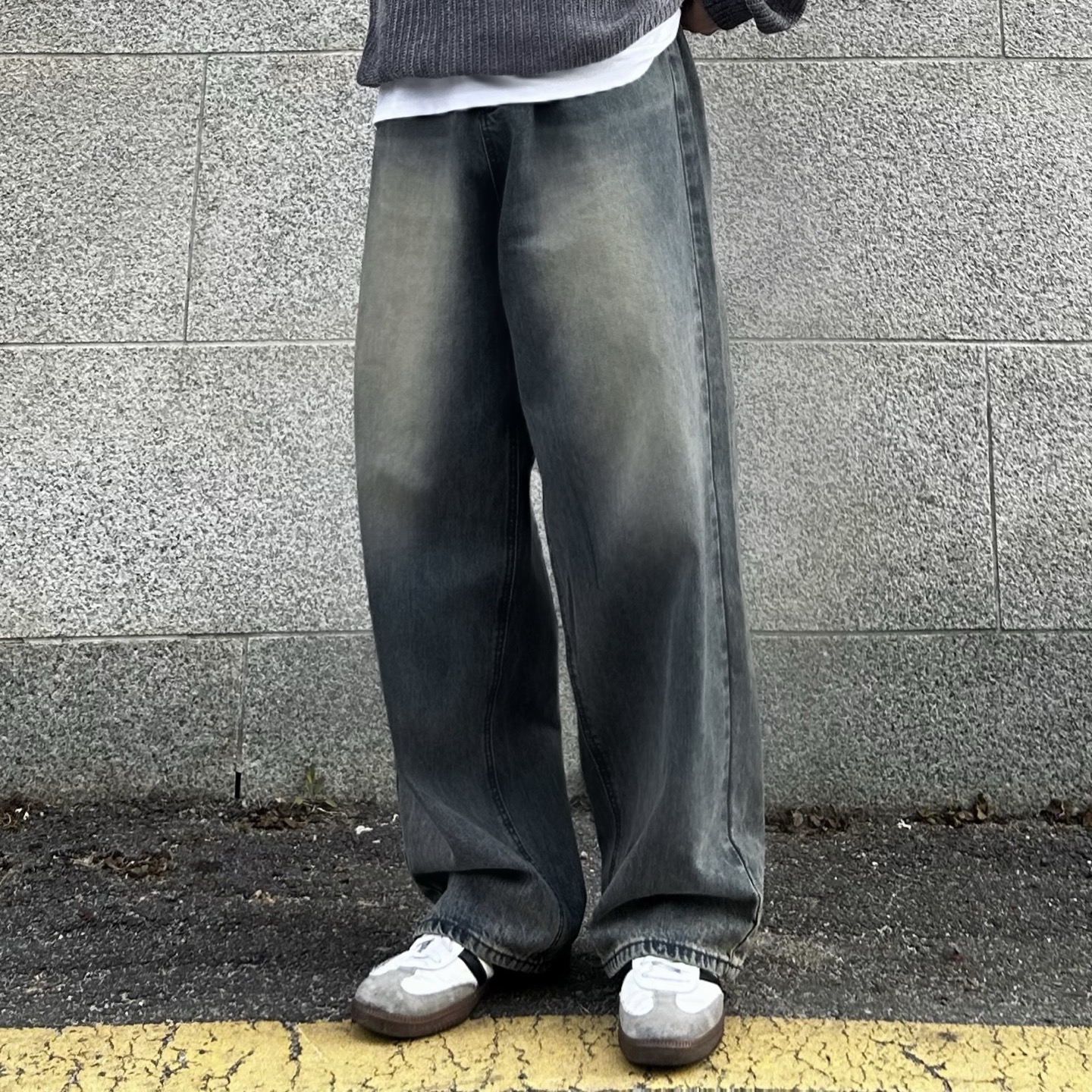 빈티지워싱 빈티지데님 테일러팬츠 와이드팬츠 - 상세 이미지 3