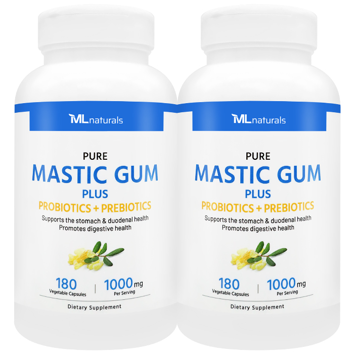 2025 신제품! 2병 마이라이프 내추럴스 매스틱검 1000mg PLUS 프로바이오틱스 + 프리바이오틱스 180야채캡슐 - 메인 이미지