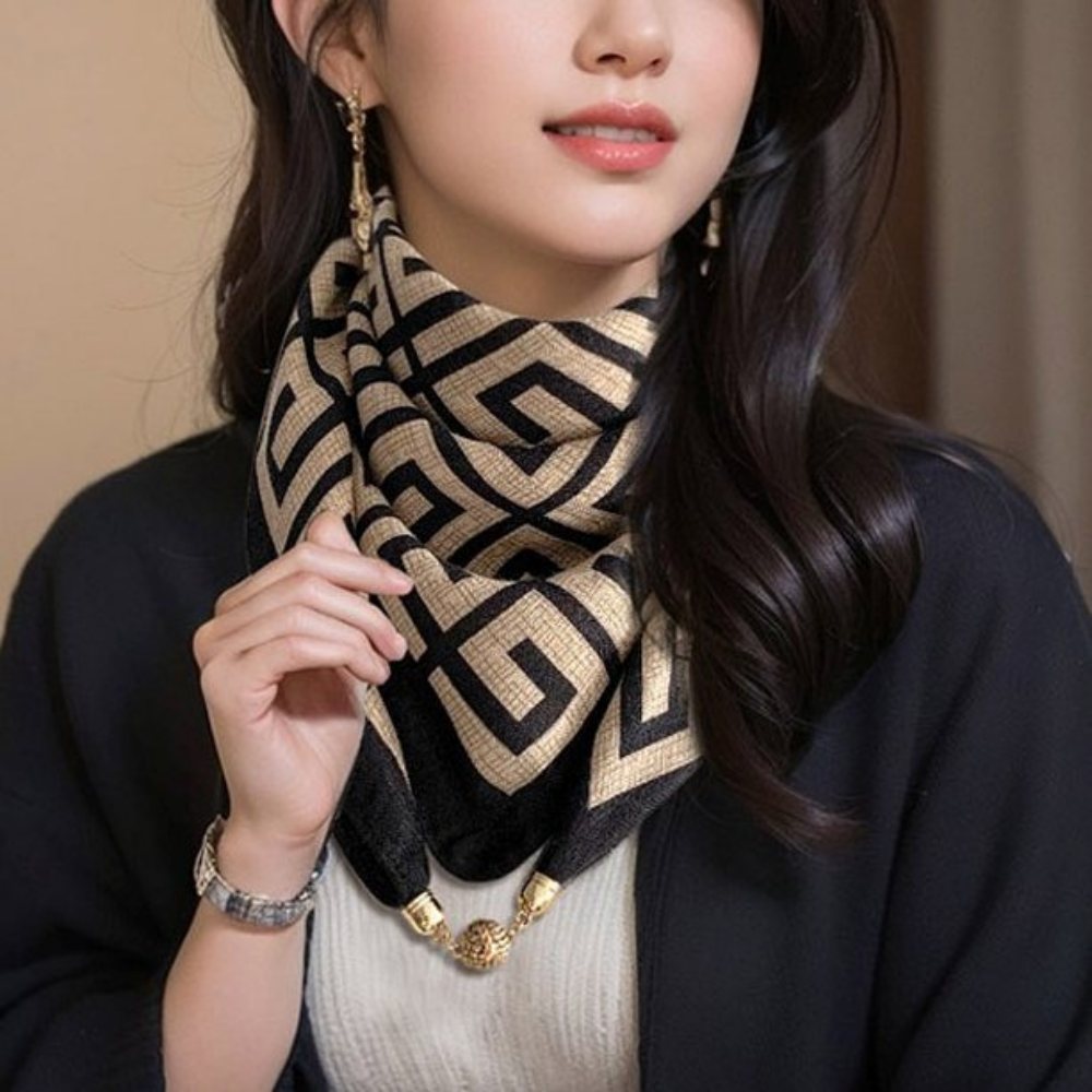 간절기 자석 스카프 가을 중년 마그네틱 이지 목스카프 예쁜 - 상품 이미지