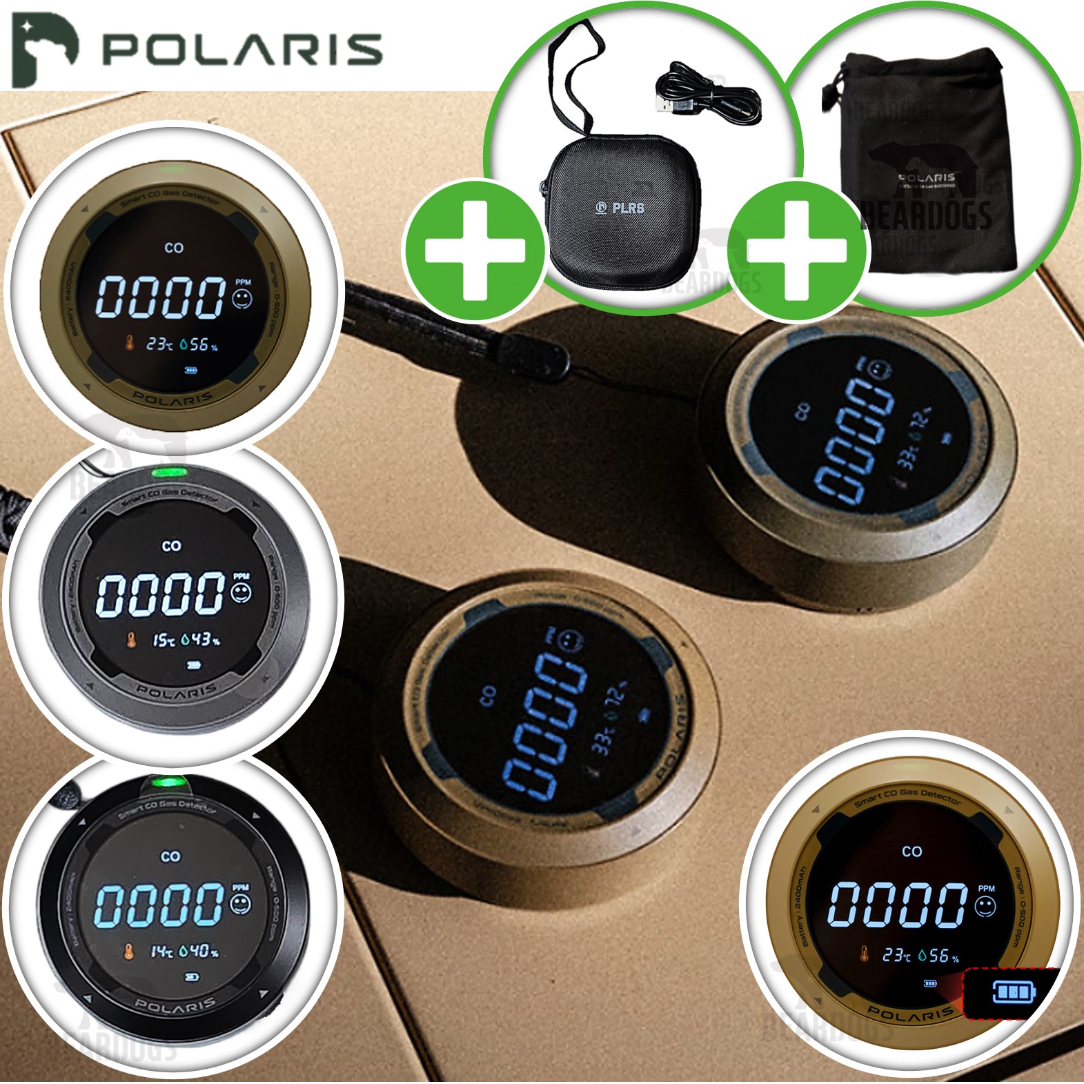 폴라리스 일산화탄소 경보기 택티컬 프로 캠핑 가스 co 감지기 센서벨