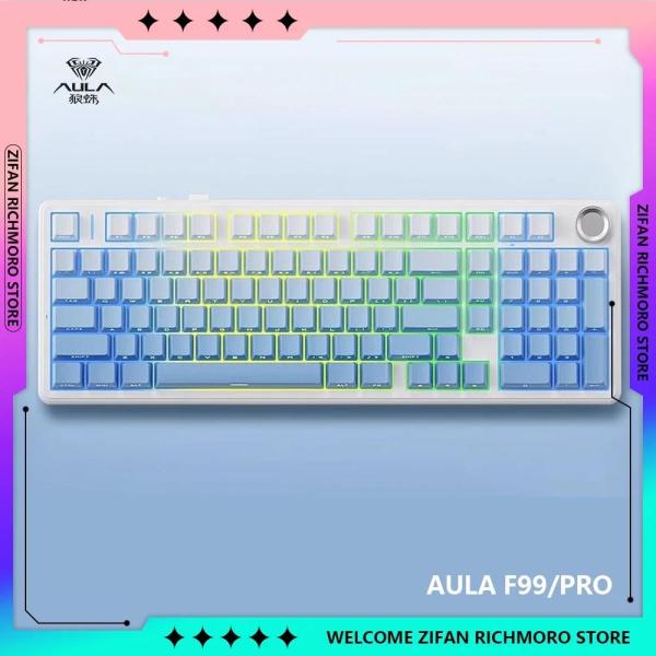 커스텀 기계식 키보드 게이밍 Aula F99 Pro 무선유선 RGB 블루투스 5.0 2.4g 98 키 핫 스왑 가능 맞춤형 게임용 3 가지 모드 : 애드렛쿠쉐