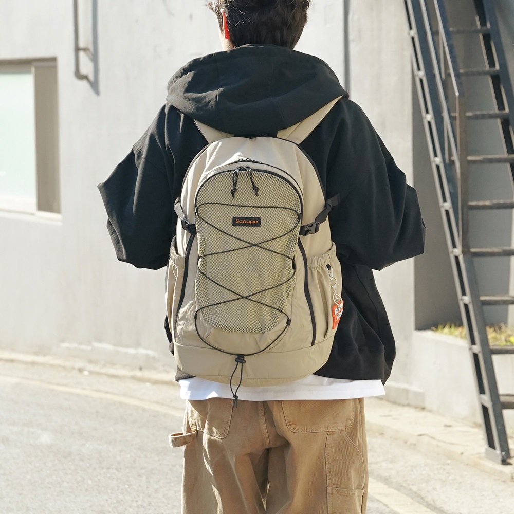스쿠프 디 에어 백팩 베이지 SCOUPE 대학생 직장인 노트북 여행용 가벼운 가방 - 메인 이미지