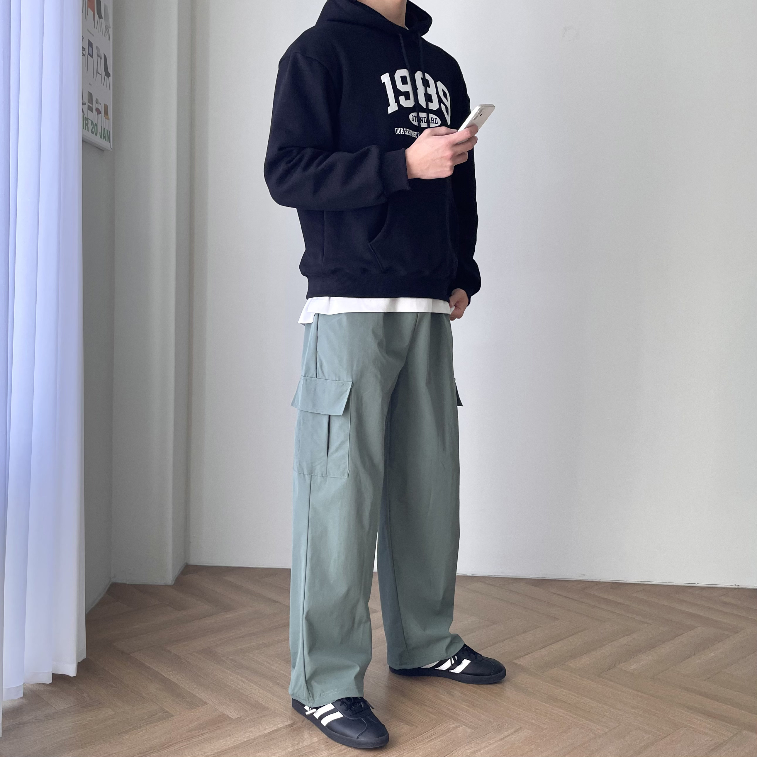 나일론팬츠 남자와이드카고팬츠 건빵바지 - 상세 이미지 5