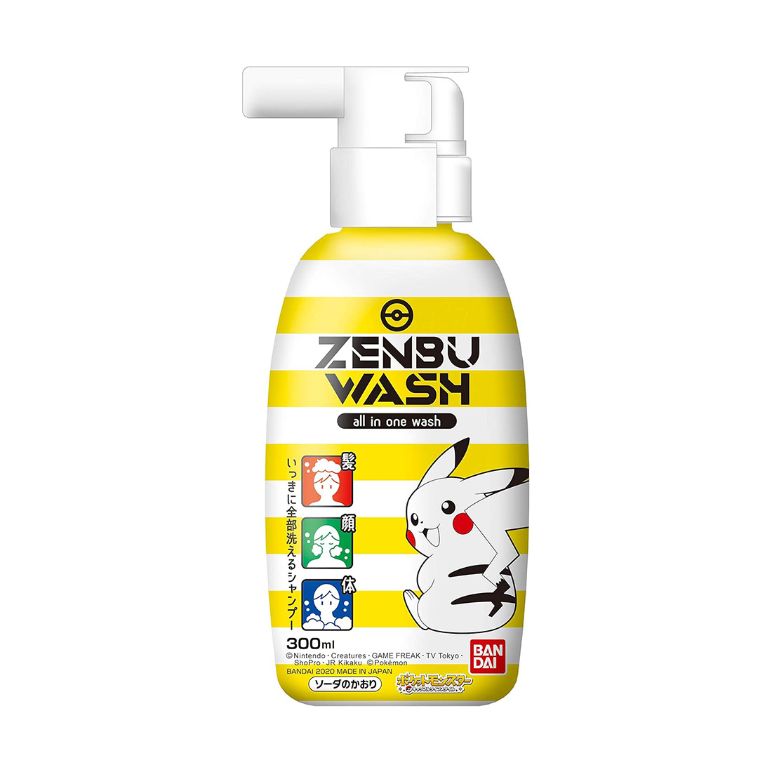 반다이 포켓몬스터 키즈 올인원 워시 ZENBU WASH 300ml 소다향
