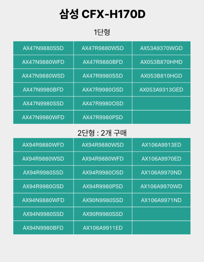 삼성 큐브 공기청정기 필터 CFX-H170D AX90N9880WFD 에어스윗 판매처 상세 정보 이미지 3