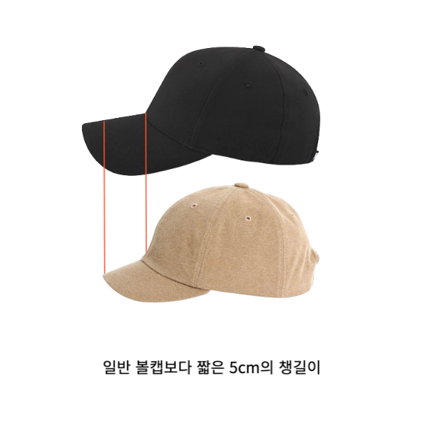 알바 숏챙 모자 국산 챙짧은 창짧은 소두 볼캡 - 상세 이미지 5