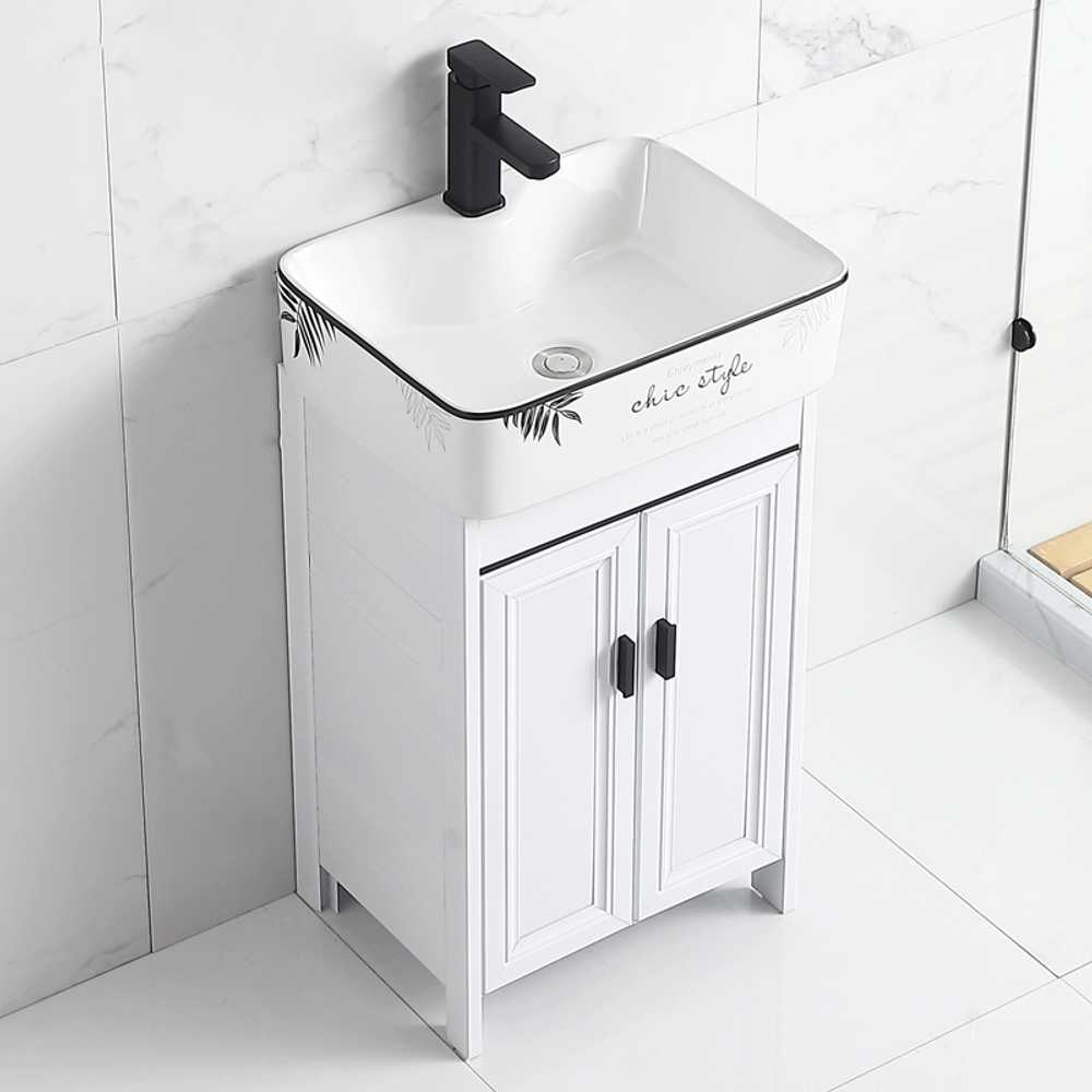미니세면대 하부장 업소용 보조 화장실 수납장 개수대 40cm(화이트) - 상품 이미지