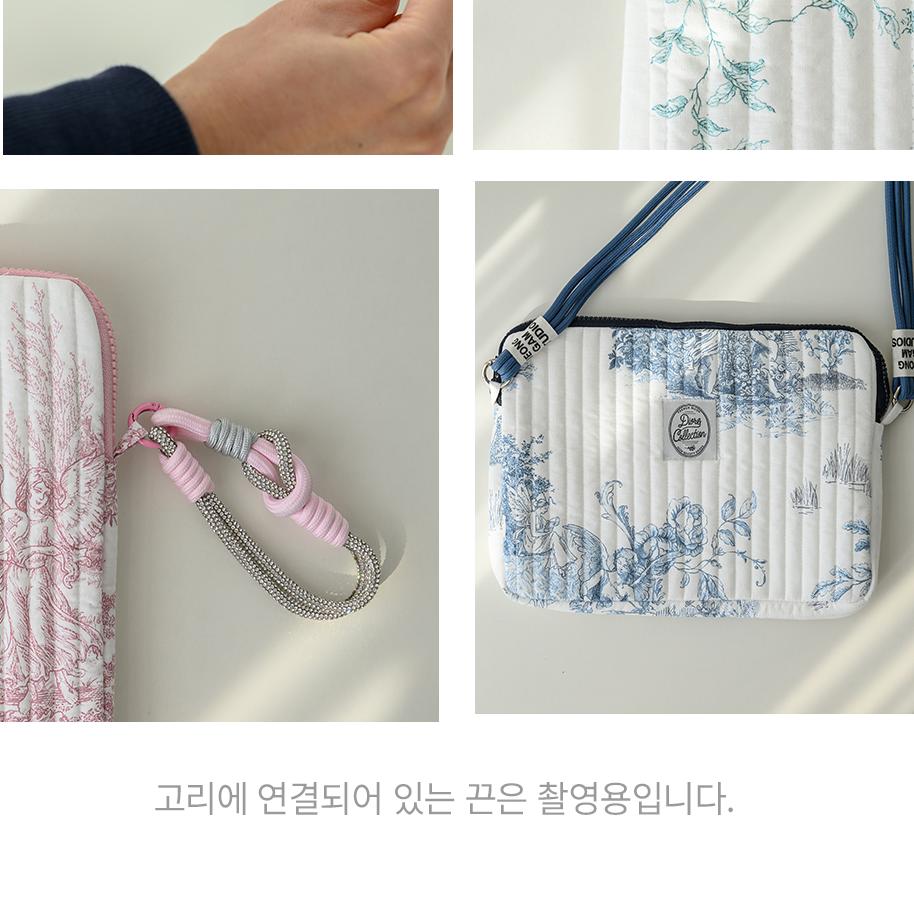 아이패드 에어 프로 갤럭시탭 태블릿 파우치 케이스 천 누빔 가방 뜨왈 블루, 11인치 - 상세 이미지 3