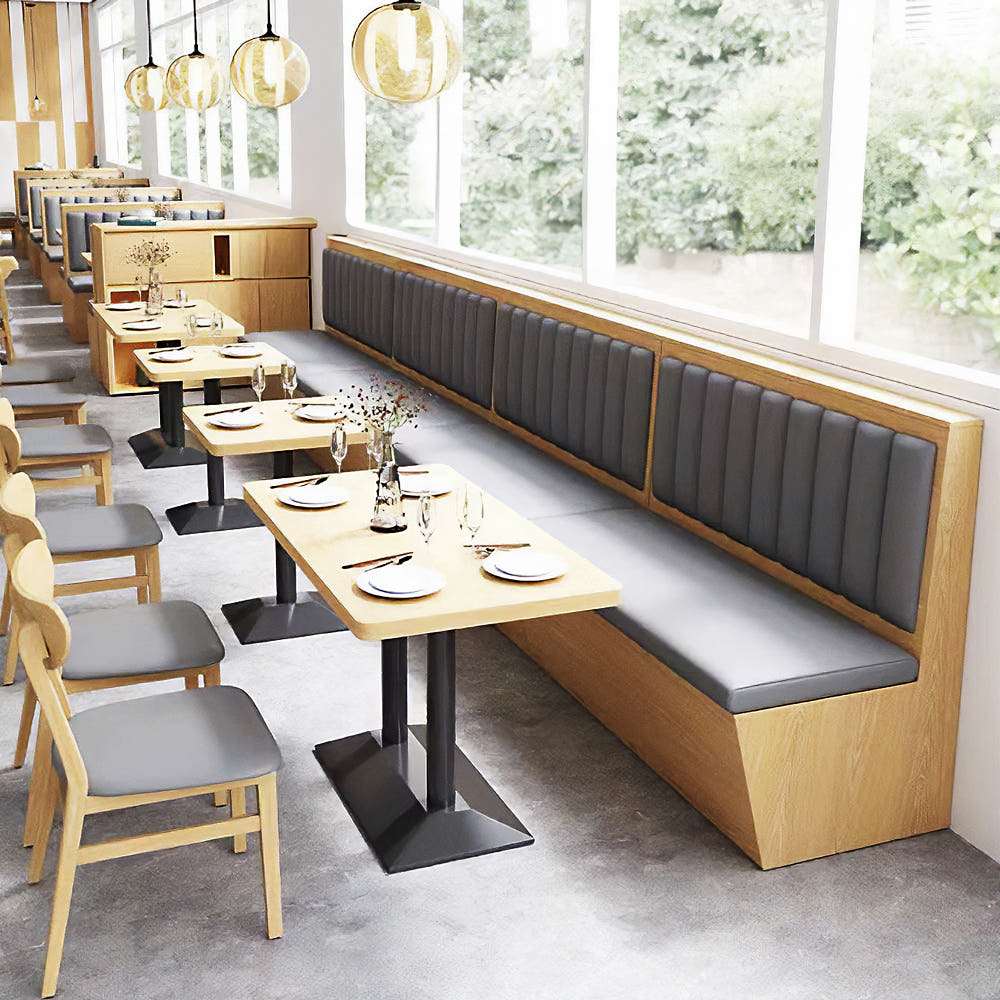 붙박이 의자 업소용 벽 카페 식당 호프집 노래방 음식점 라이트브라운