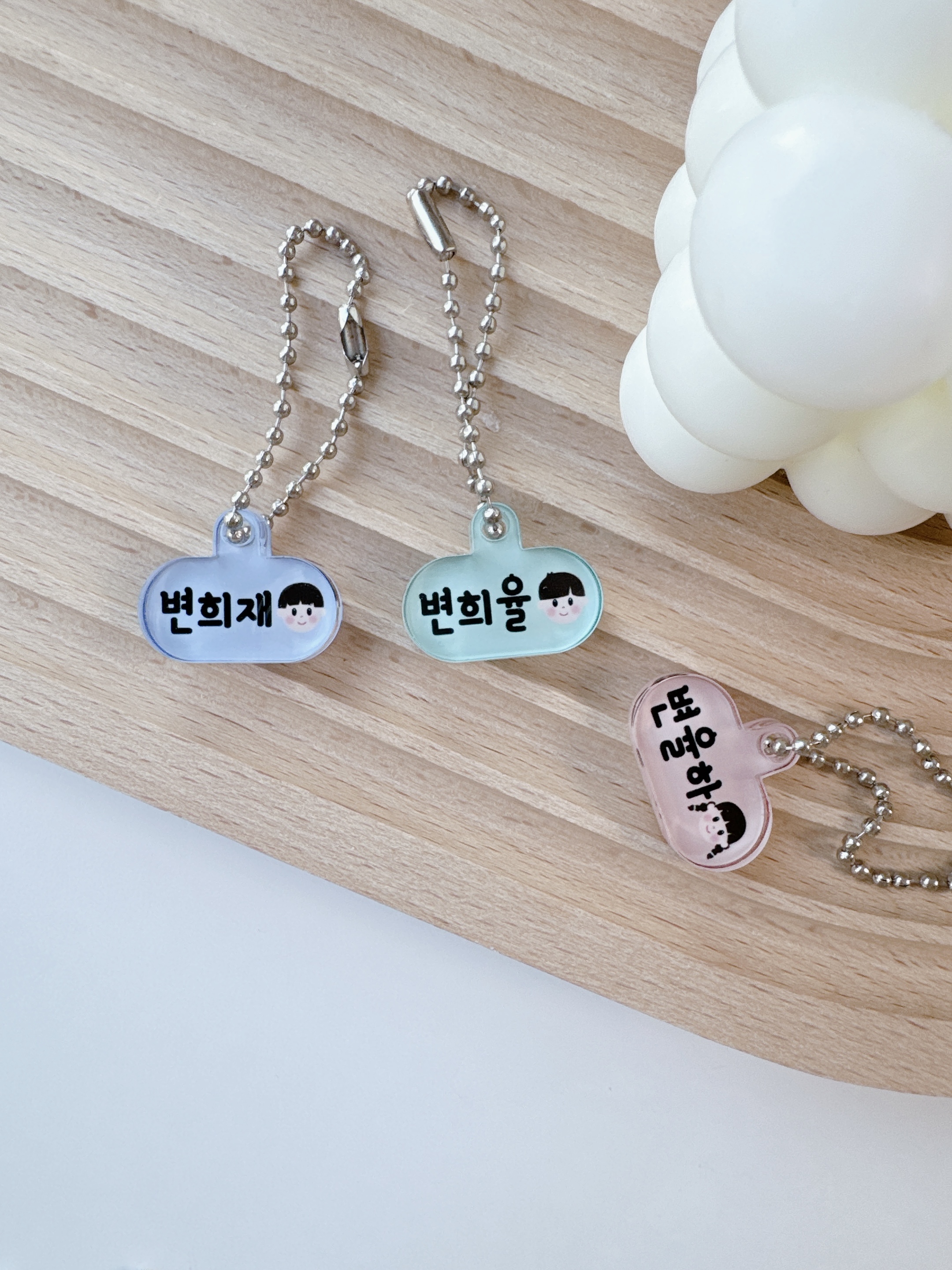 미니고리 네임택 이름표 방수 주문제작 어린이집 준비물 유치원 신학기 키링 가방 군번줄 - 상세 이미지 3