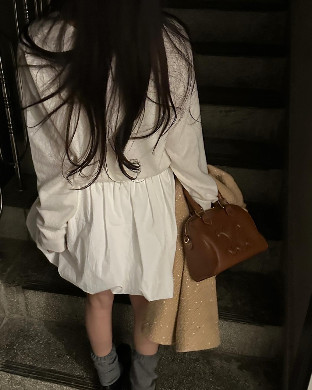 마이지 여성 노카라 라운드 크롭 트위드 오버핏 루즈핏 자켓 상세 이미지 19