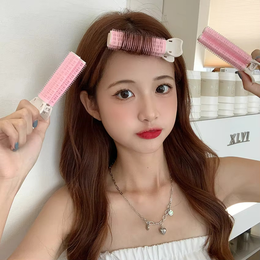 헤어롤러 헤어 루트 푹신한 클립 레이지 탑 스타일링 헤어핀 자연스러운 앞머리 컬링 바레트 컬러 도구 2 개 : 호사쇼핑
