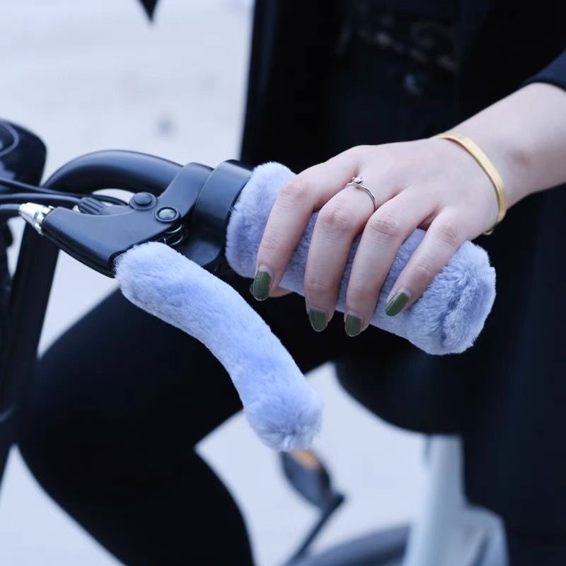 퍼 자전거 핸들 커버 오토바이 그립 스쿠터 킥보드 겨울 털