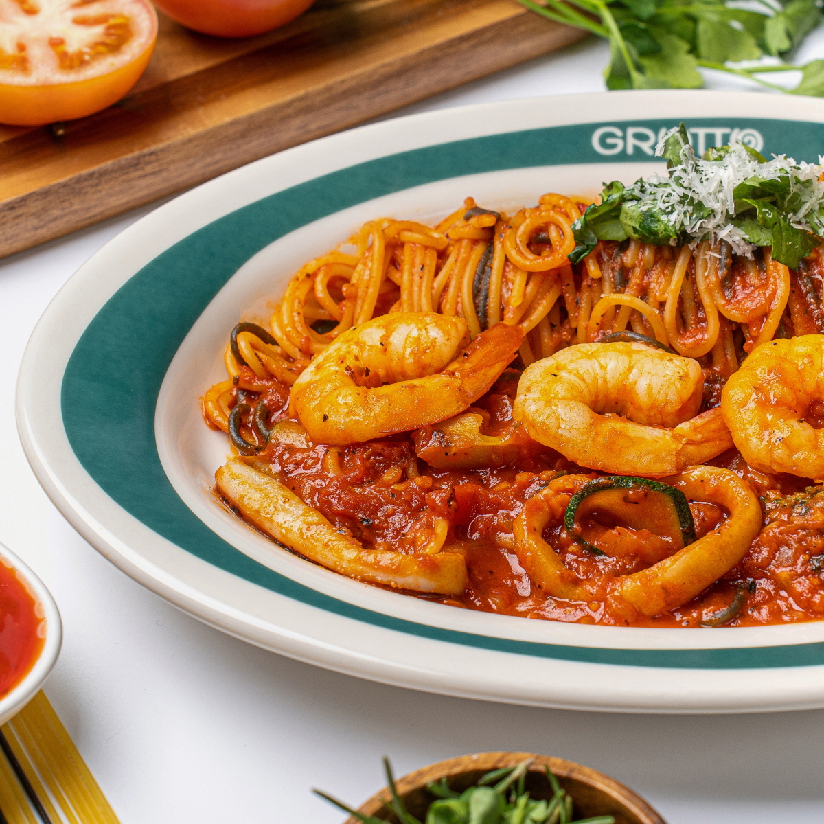 그로또 해산물 토마토 파스타 2인분 1050g 홈파티 캠핑음식 요리 밀키트 - 상세 이미지 3