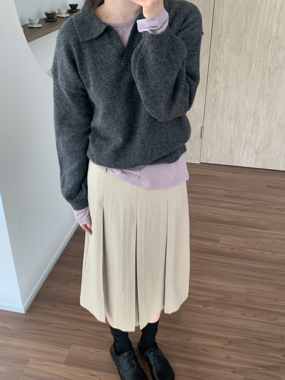 [S-M] 뮤어 볼드 플리츠 미디 스커트 2colors 상세 이미지 35