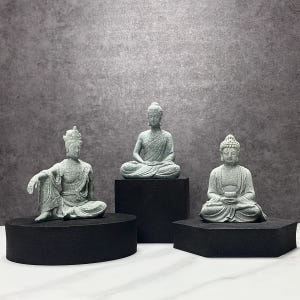 삼존불 미니 불상 석가모니 약사여래 관세음보살 부처상 불교굿즈 홈테리어 실사용 후기 | 효과 있을까? - 상품 이미지 2