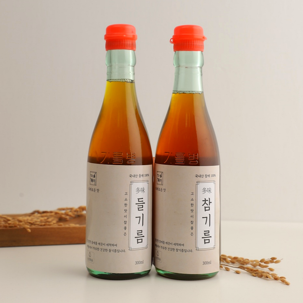 [직접 만든] 다미네 저온압착 국산들기름 300ml, 1개