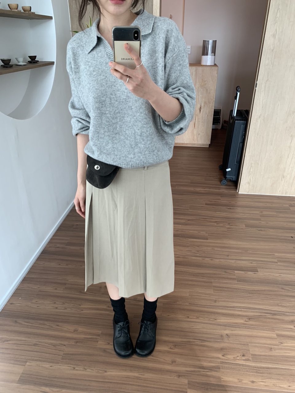 [S-M] 뮤어 볼드 플리츠 미디 스커트 2colors 상세 이미지 18