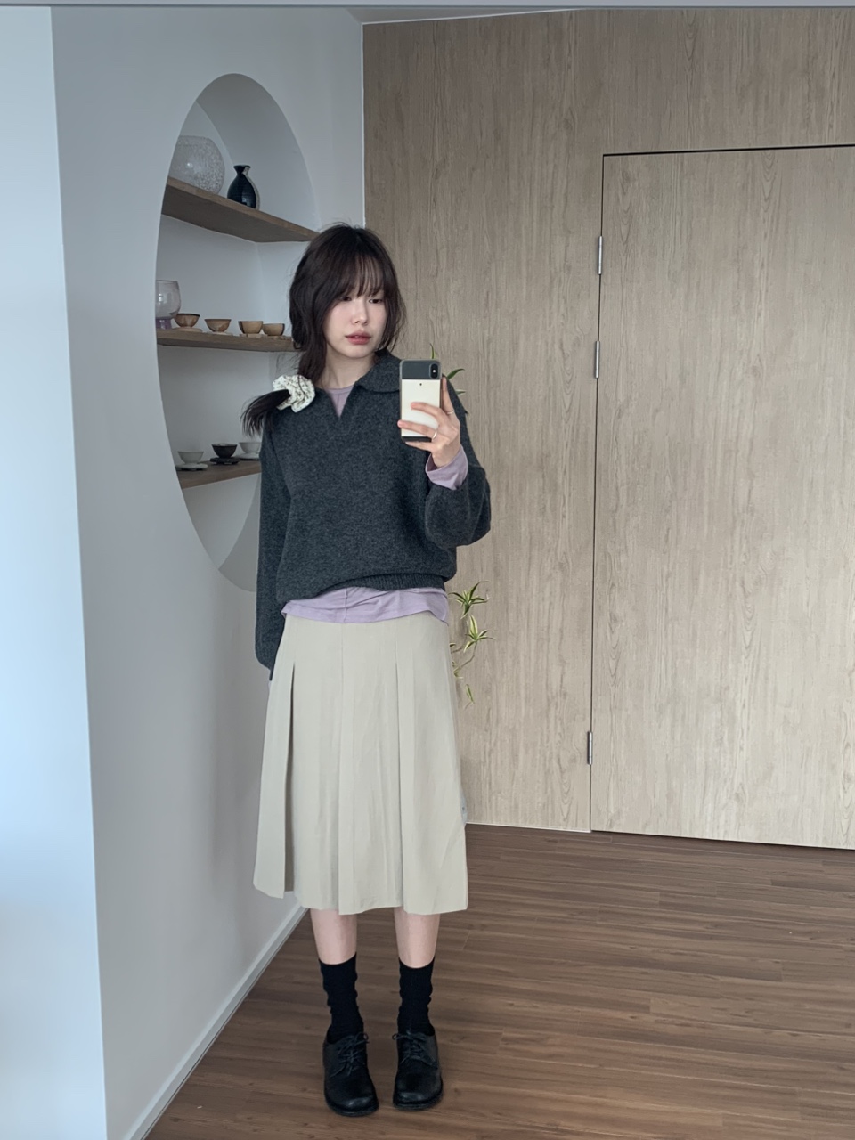 [S-M] 뮤어 볼드 플리츠 미디 스커트 2colors 상세 이미지 31