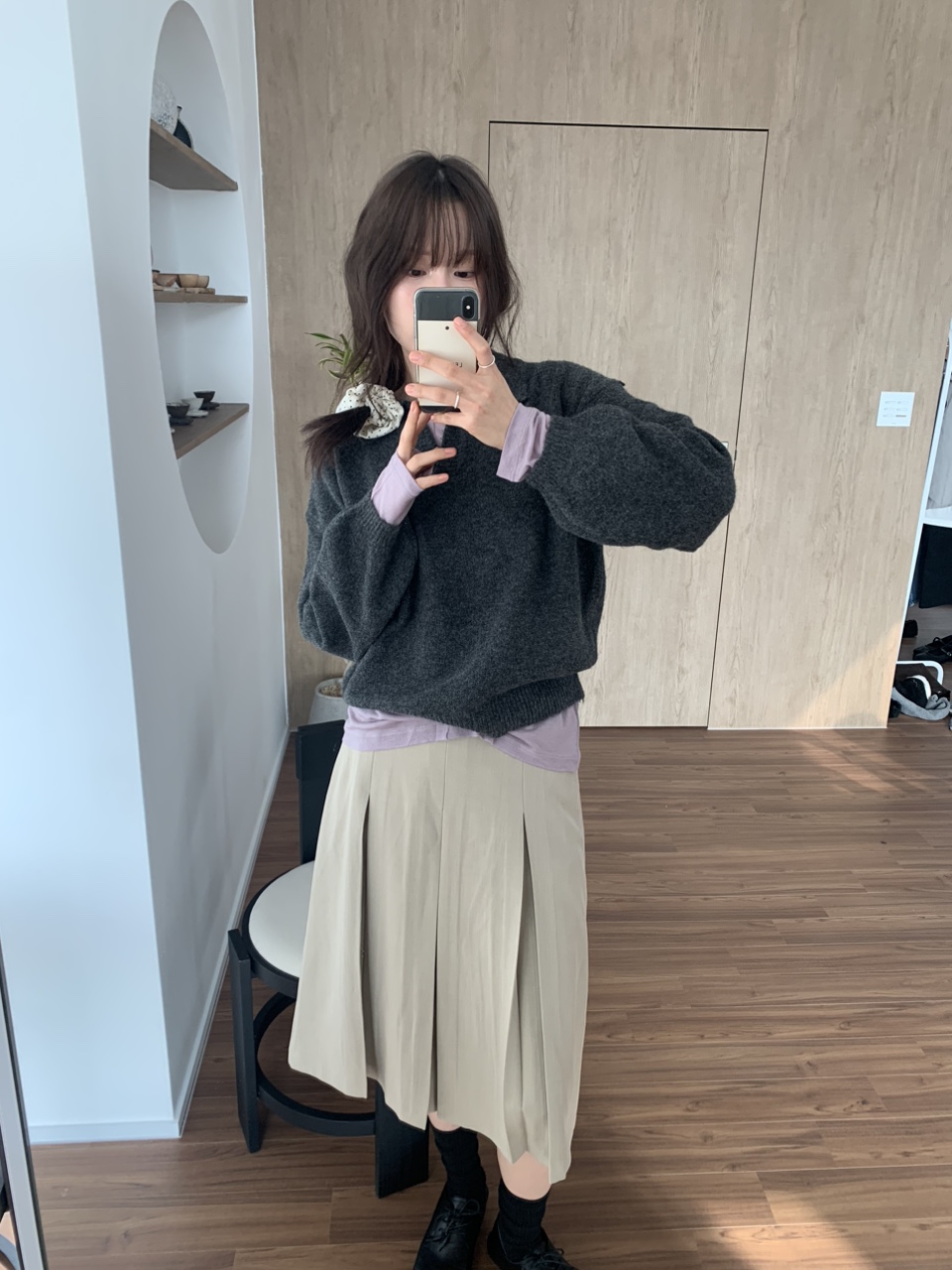[S-M] 뮤어 볼드 플리츠 미디 스커트 2colors 상세 이미지 38