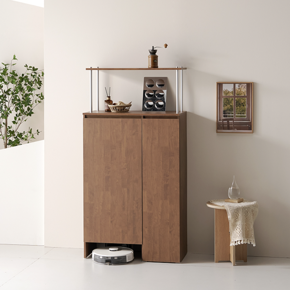 로봇청소기 수납장 800 깔끔한 거실 인테리어 다용도 정리함