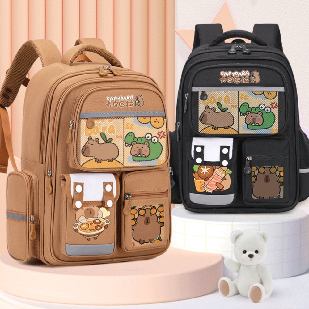 카피바라 가방 학생가방 백팩 캐릭터 배낭 동물 책가방 인형가방 학생 대용량 귀여운 - 상품 이미지