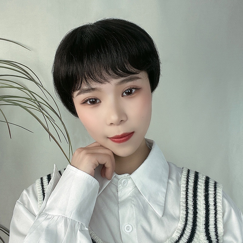 간편 외출 숏컷 통가발 짧은 커트 머리 가발 - 상세 이미지 5