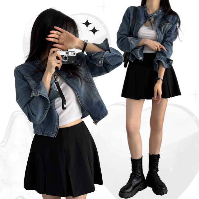 청자켓 차이나카라 크롭청자켓 - 상세 이미지 3