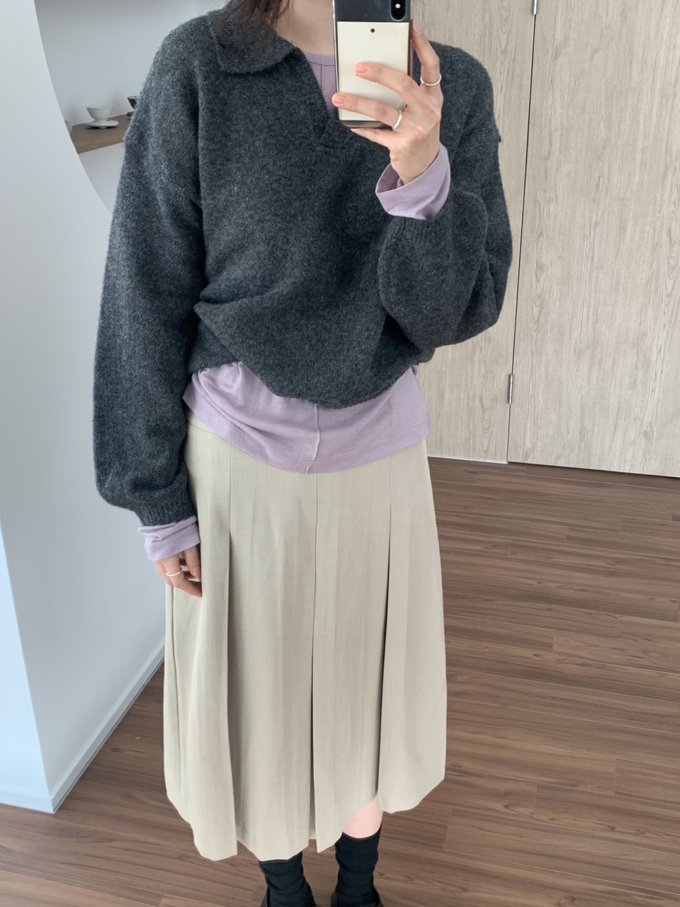 [S-M] 뮤어 볼드 플리츠 미디 스커트 2colors 상세 이미지 36
