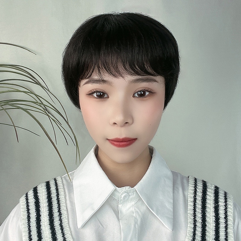 간편 외출 숏컷 통가발 짧은 커트 머리 가발 - 상세 이미지 3