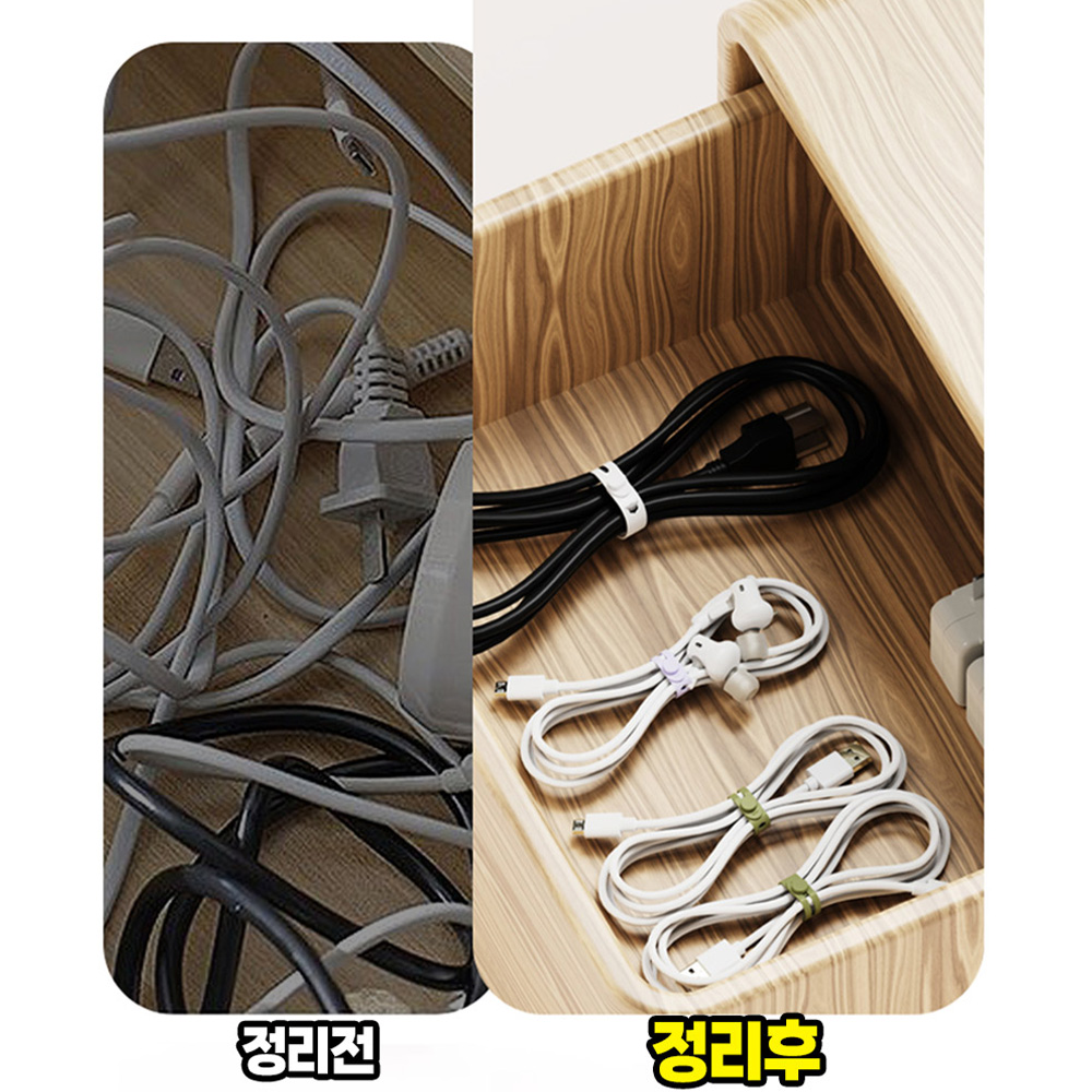 전선정리 실리콘 케이블타이 S3 1개 반영구 재사용 재활용 케이블 고정 80mm소형 - 상세 이미지 3
