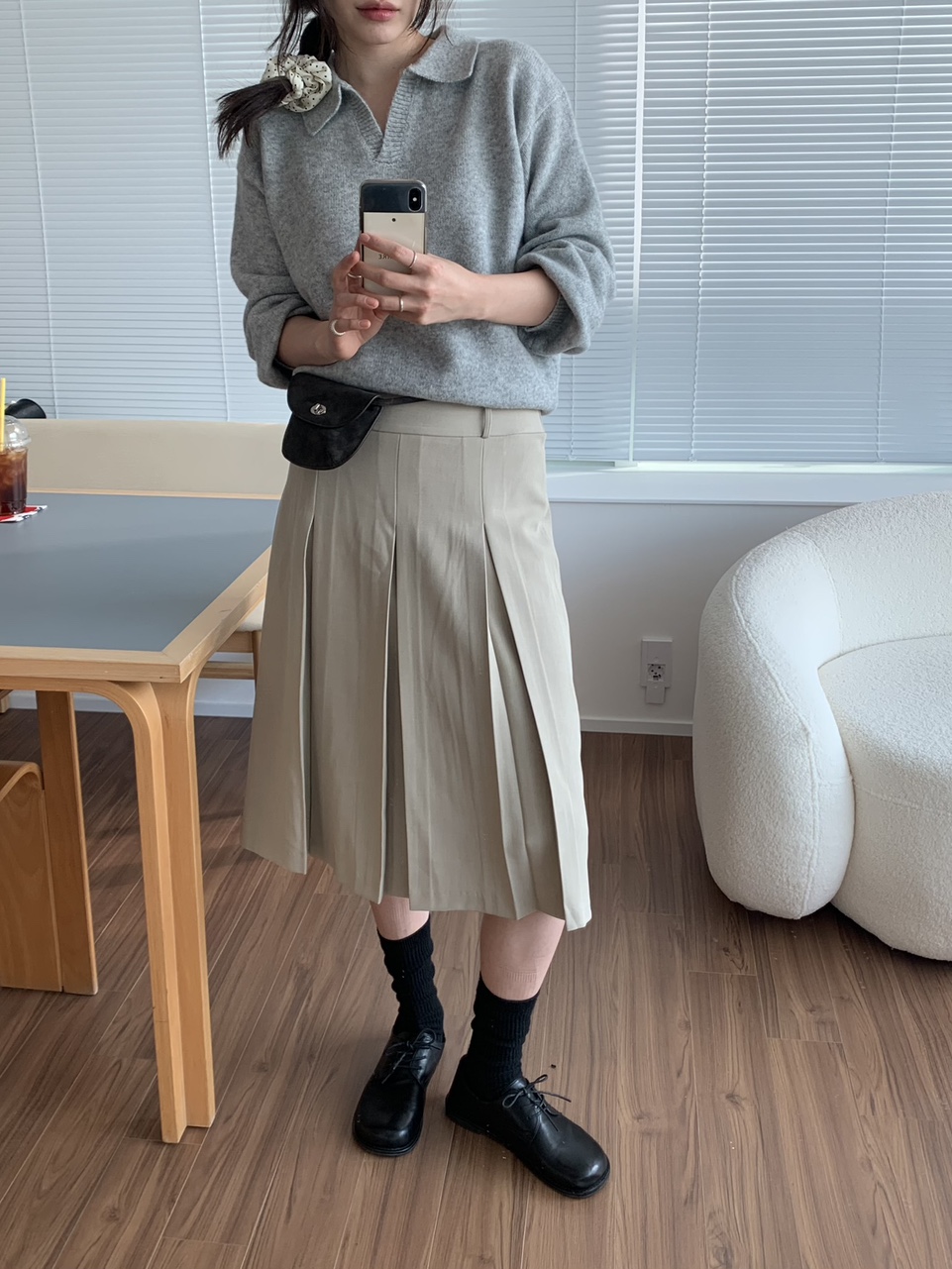 [S-M] 뮤어 볼드 플리츠 미디 스커트 2colors 상세 이미지 20