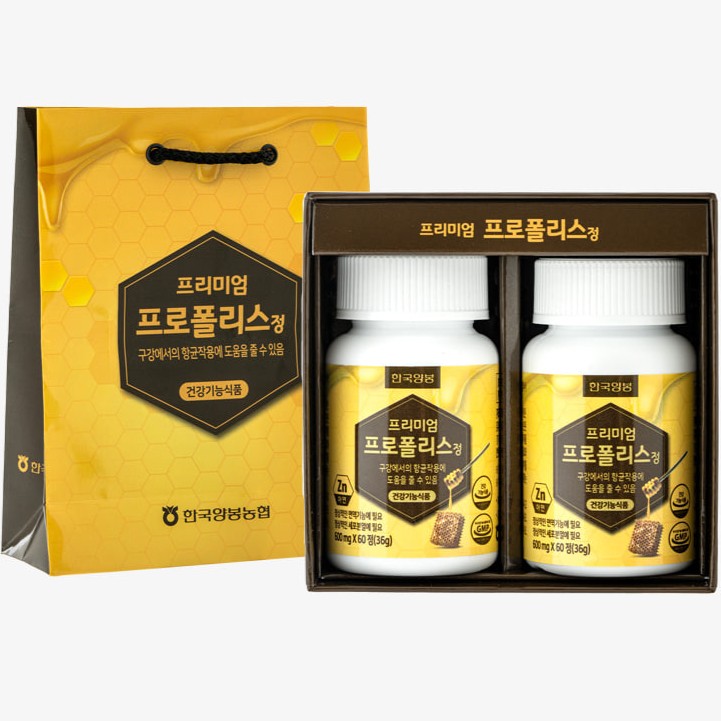 국산 프리미엄 프로폴리스 벌꿀 천연 120정, 1개